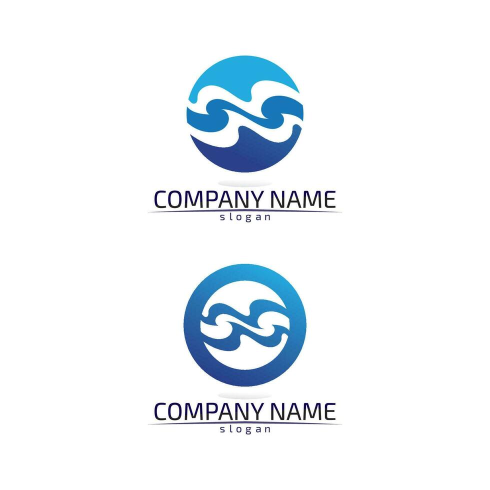 Waves beach logo and symbols template icons app vector