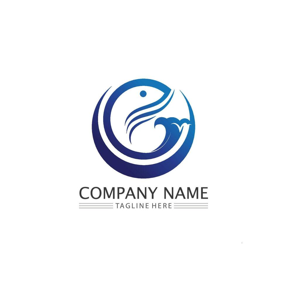 Fish logo template vector