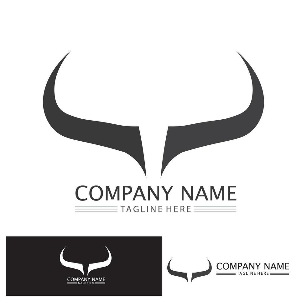 Bull horn logo and symbol template icons app vector