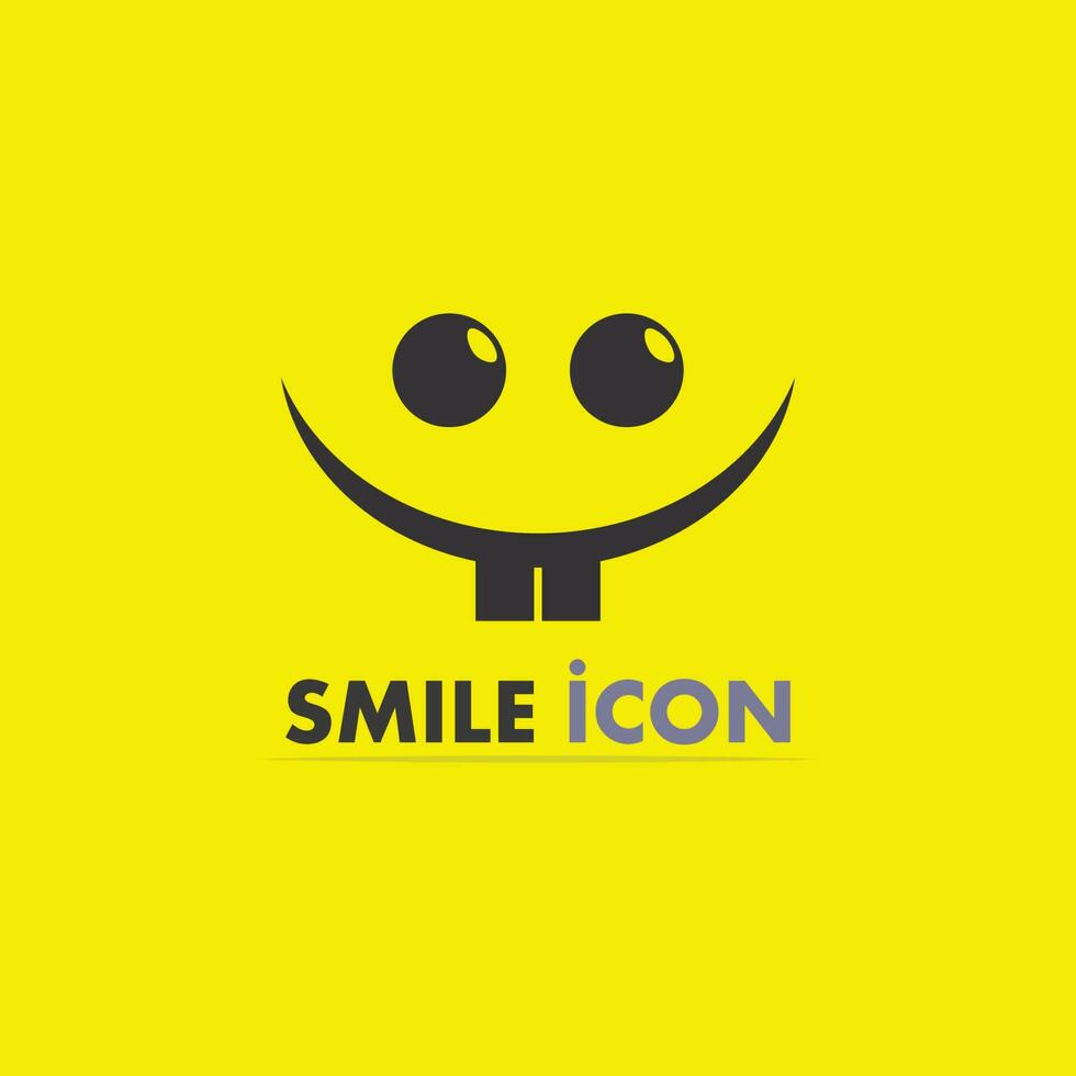 icono de sonrisa, sonrisa, diseño de logotipo vectorial, emoticonos felices, diseño divertido y felicidad de emoji vectorial vector