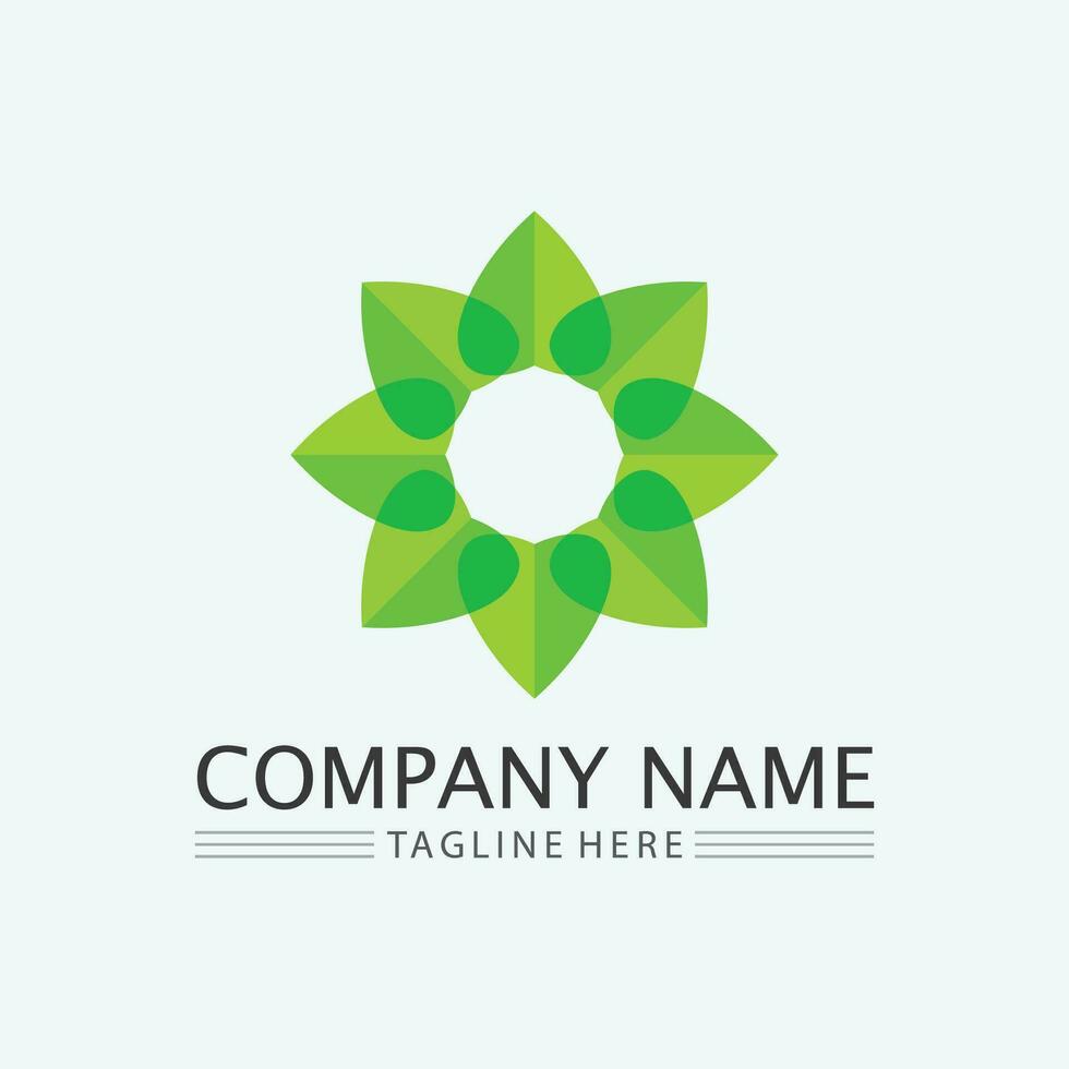 leaf logo design vector for nature symbol template editable,Green leaf logo ecology nature element vector icon.