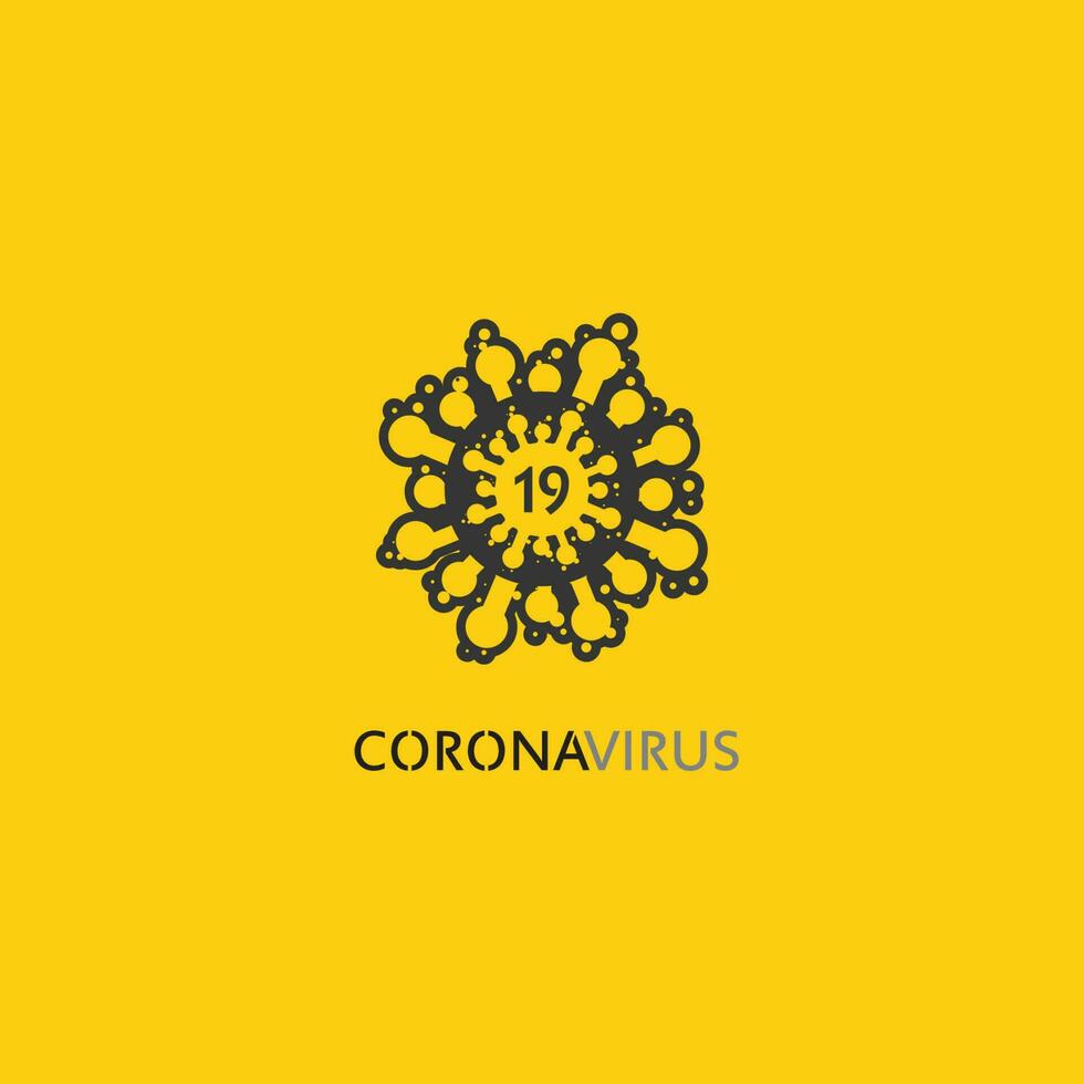 corona virus logo vector de virus, logo de vacuna, icono de bacteria de infección y peligro de atención médica distanciamiento social pandemia covid 19