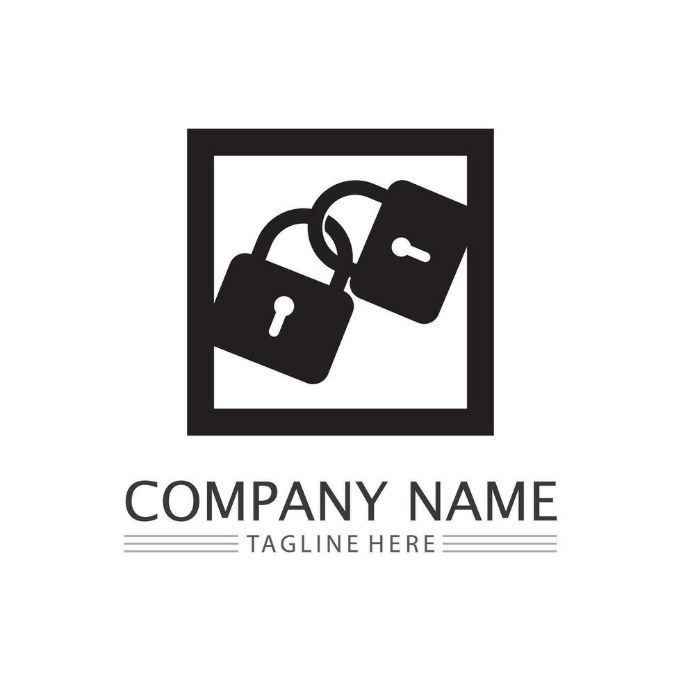 key and lock icon padlock logo and symbol vector design