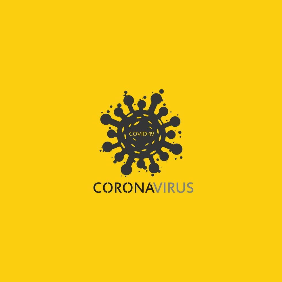 corona virus logo vector de virus, logo de vacuna, icono de bacteria de infección y peligro de atención médica distanciamiento social pandemia covid 19