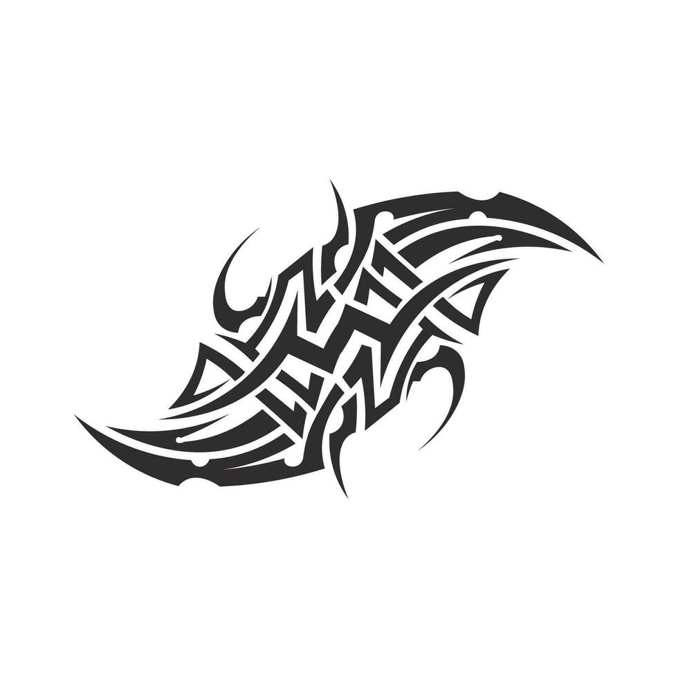 icono de diseño de logotipo vectorial tribal negro y signo tribal vector