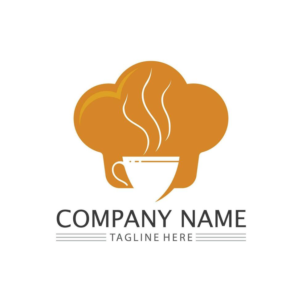 Hat chef logo template vector