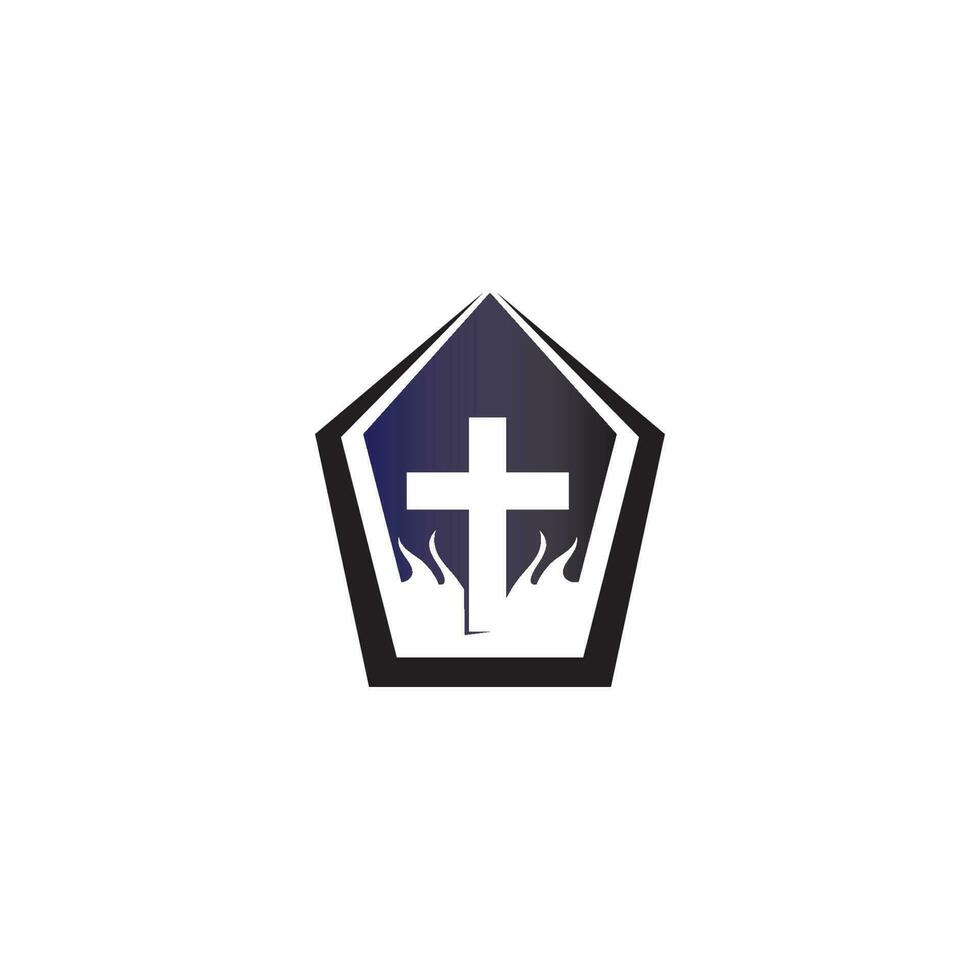 Cross and christ logo and vector