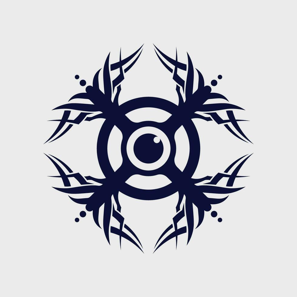 icono de diseño de logotipo vectorial tribal negro y signo tribal vector