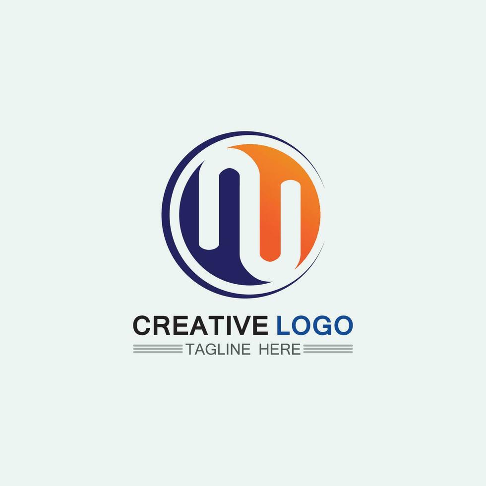 N logo font company logo business and letter initial N design vector and letter for logo