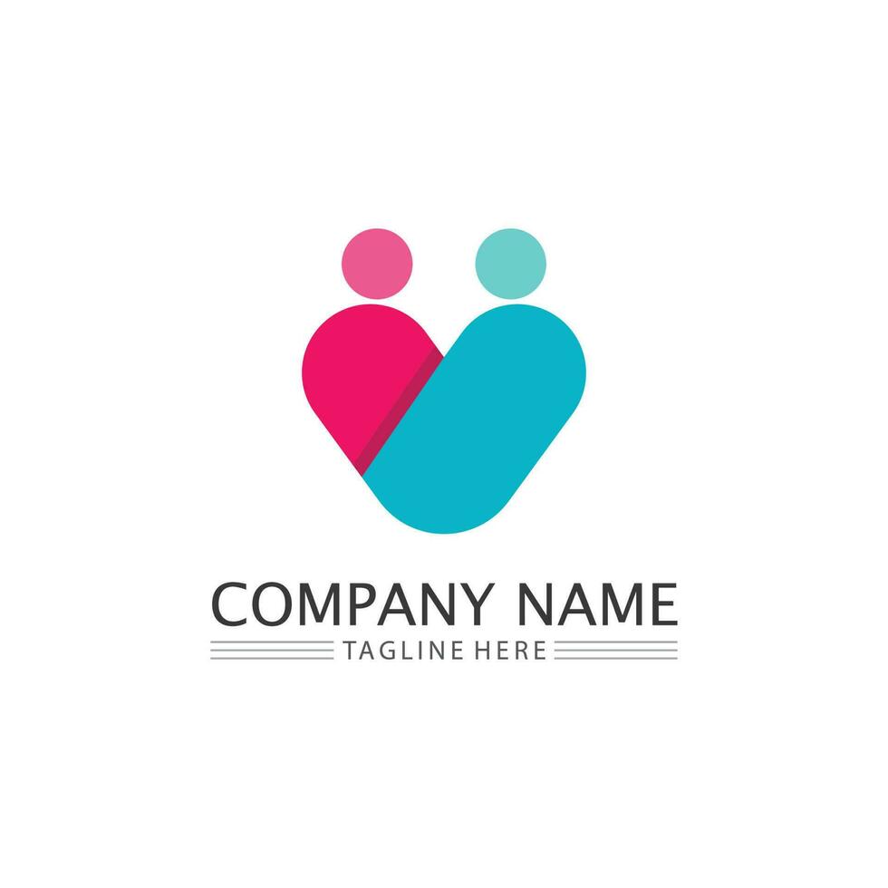 People logo, Team, Succes people work, Group and Community, Group Company and Business logo vector and design Care, Family icon Succes logo