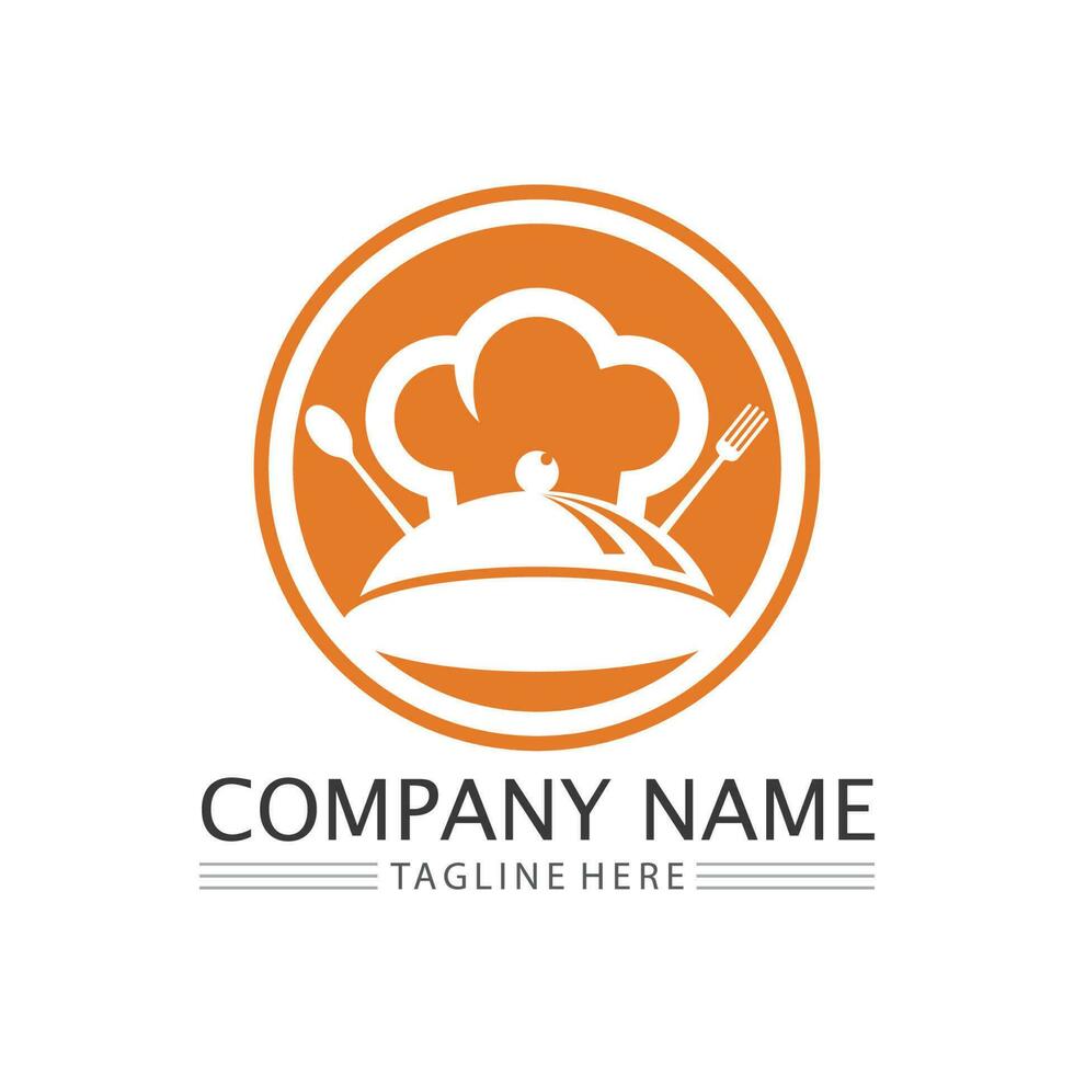 Hat chef logo template vector