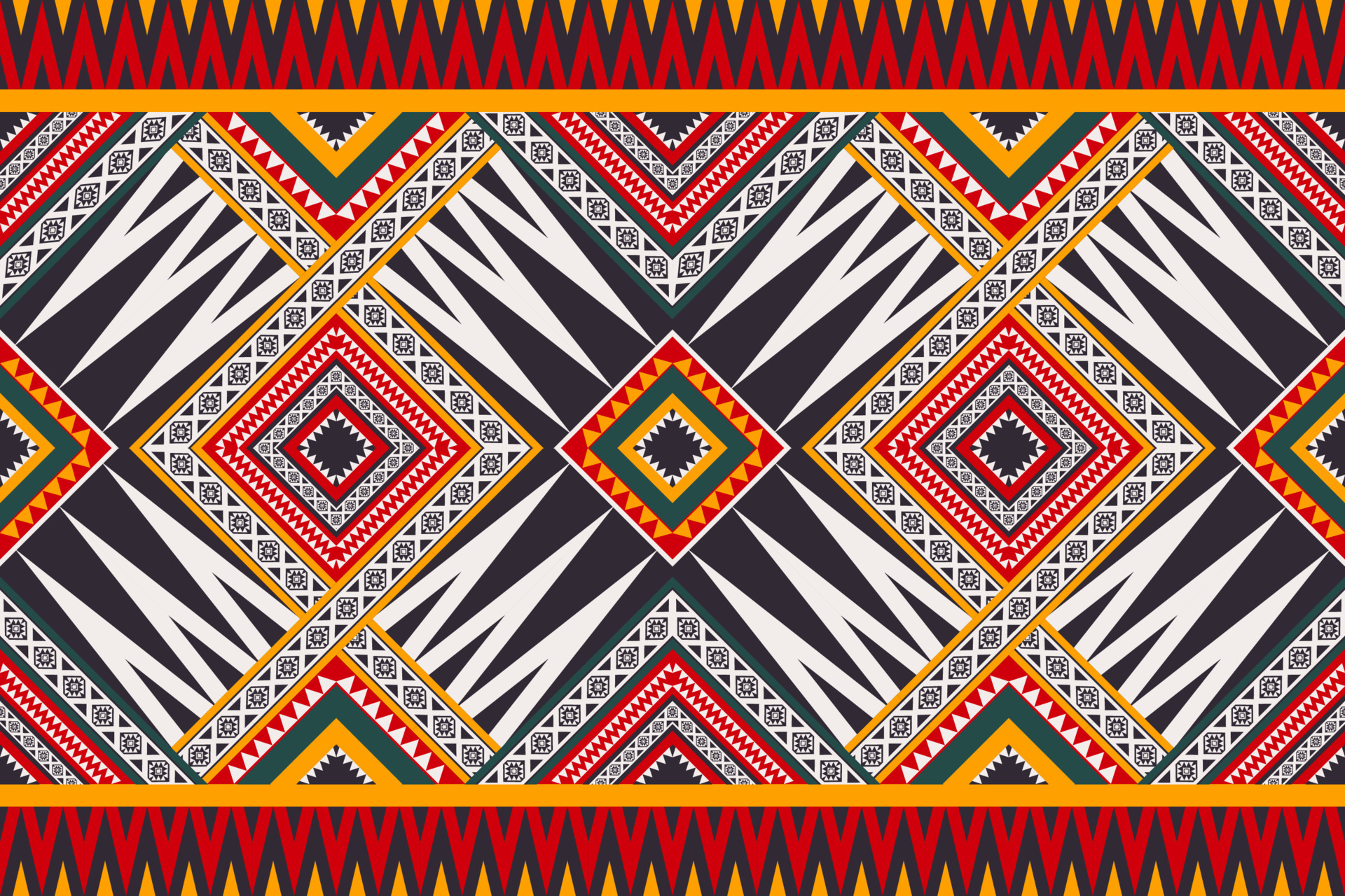 African tribal colorful border pattern. African colorful geometric