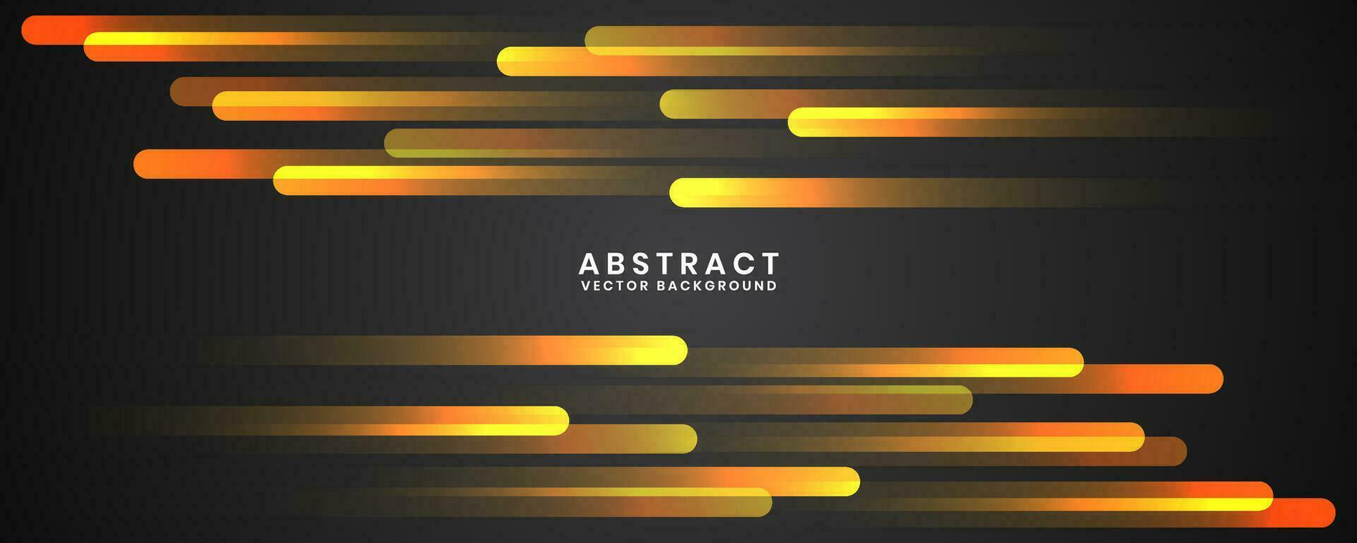 3D black geometric abstract background overlap layer on dark space with orange rounded lines decoration. Modern graphic design element striped style concept for banner, flyer, card, or brochure cover vector