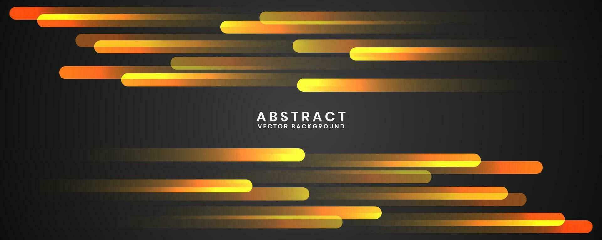 3D black geometric abstract background overlap layer on dark space with orange rounded lines decoration. Modern graphic design element striped style concept for banner, flyer, card, or brochure cover vector