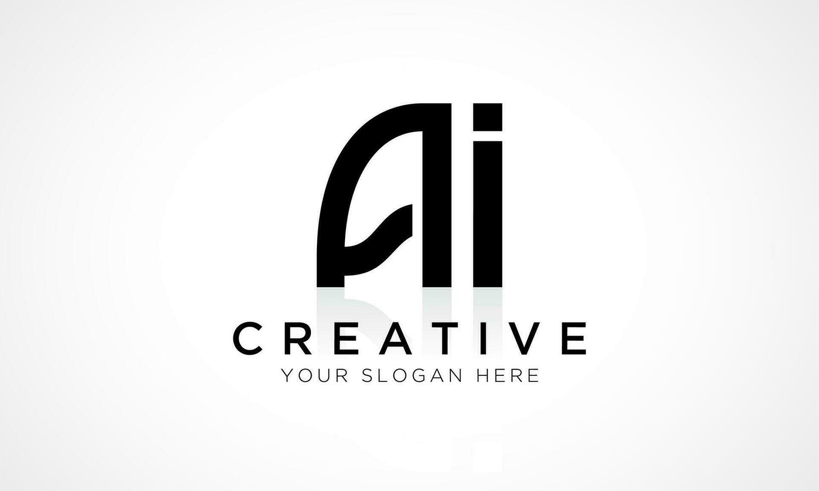 ai letra logo diseño vector modelo. alfabeto inicial letra ai logo diseño con lustroso reflexión negocio ilustración.