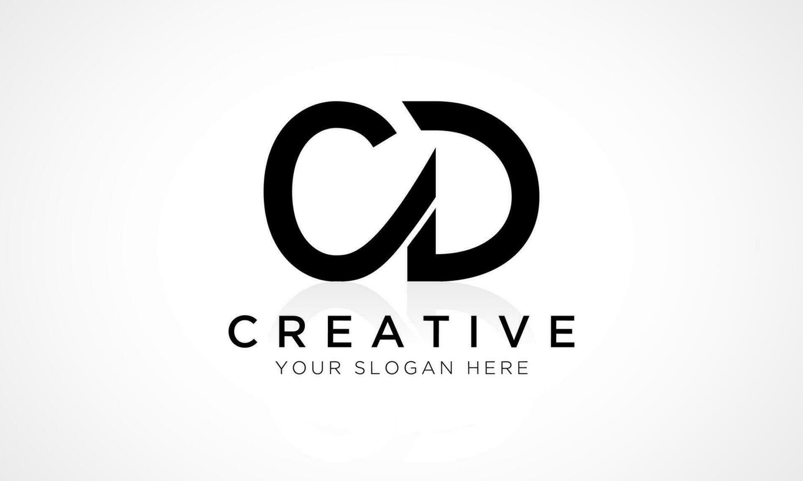 CD Letter Logo Design Vector Template. Alphabet Initial Letter CD Logo Design With Glossy Reflection Business Illustration.