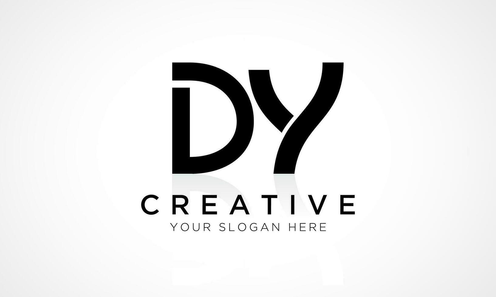 DY Letter Logo Design Vector Template. Alphabet Initial Letter DY Logo Design With Glossy Reflection Business Illustration.