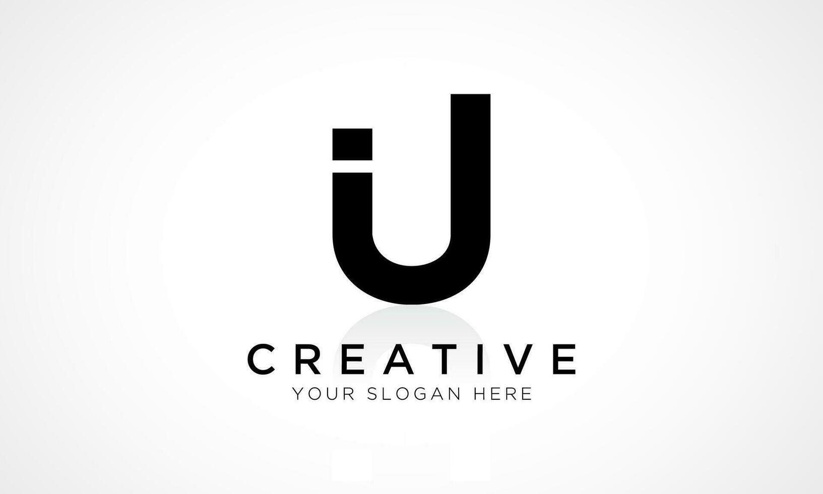 IU Letter Logo Design Vector Template. Alphabet Initial Letter IU Logo Design With Glossy Reflection Business Illustration.