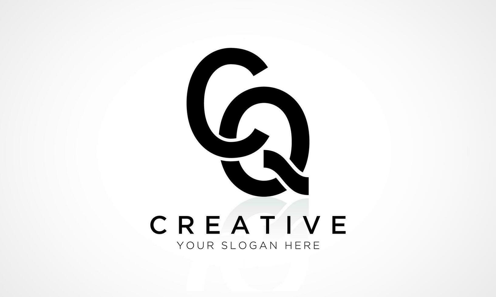 CQ Letter Logo Design Vector Template. Alphabet Initial Letter CQ Logo Design With Glossy Reflection Business Illustration.