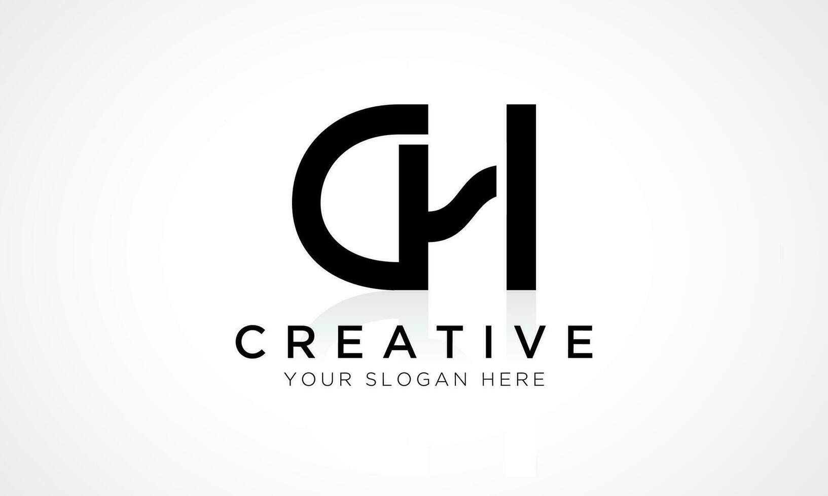DH Letter Logo Design Vector Template. Alphabet Initial Letter DH Logo Design With Glossy Reflection Business Illustration.