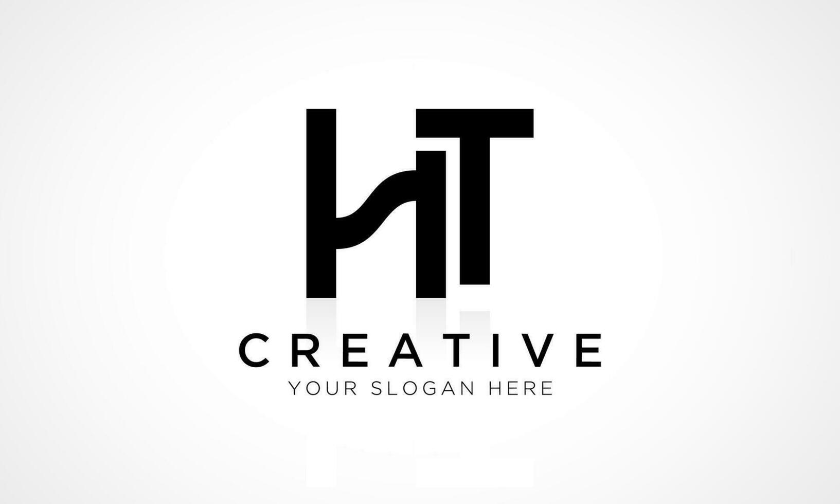 HT Letter Logo Design Vector Template. Alphabet Initial Letter HT Logo Design With Glossy Reflection Business Illustration.