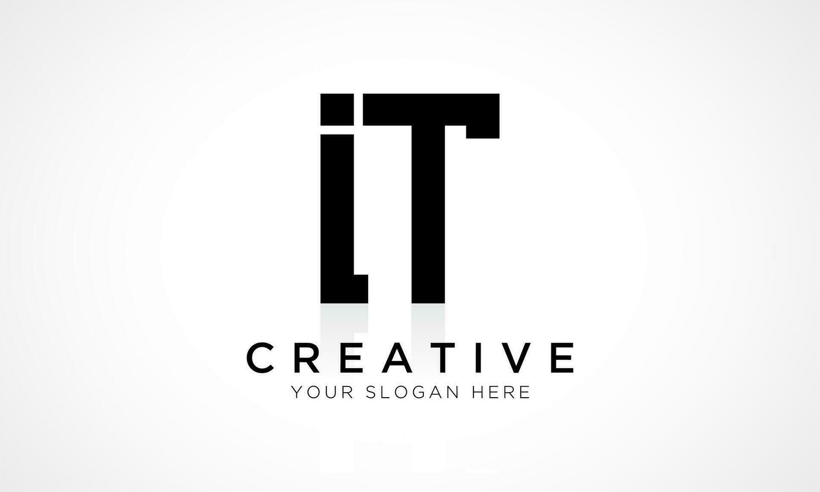 IT Letter Logo Design Vector Template. Alphabet Initial Letter IT Logo Design With Glossy Reflection Business Illustration.