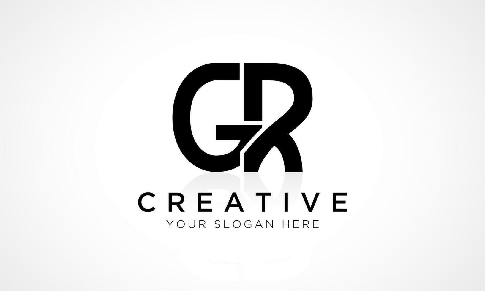 GR Letter Logo Design Vector Template. Alphabet Initial Letter GR Logo Design With Glossy Reflection Business Illustration.