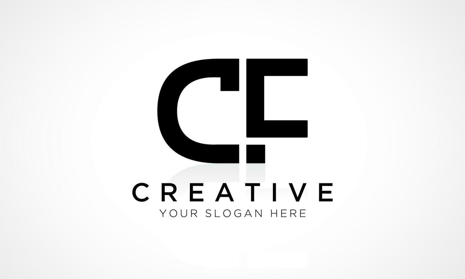 CF Letter Logo Design Vector Template. Alphabet Initial Letter CF Logo Design With Glossy Reflection Business Illustration.