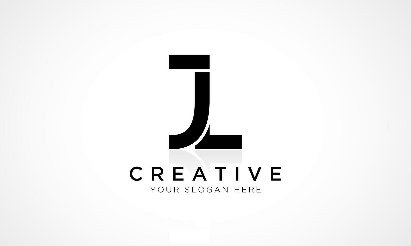 JL Letter Logo Design Vector Template. Alphabet Initial Letter JL Logo Design With Glossy Reflection Business Illustration.