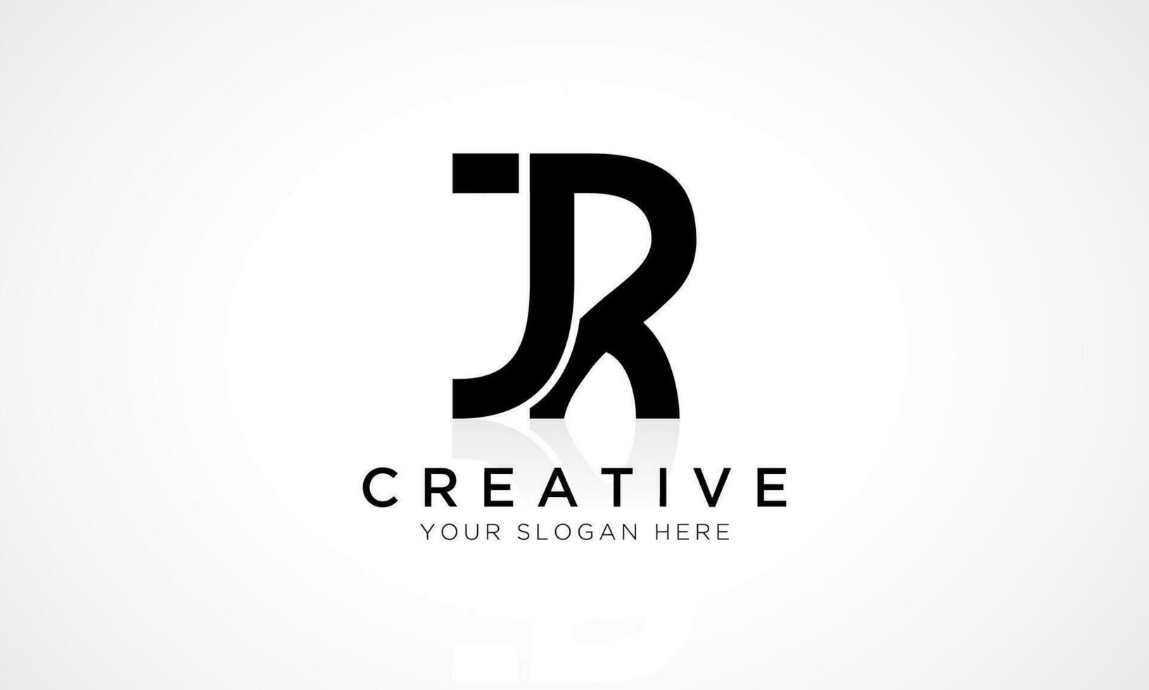 JR Letter Logo Design Vector Template. Alphabet Initial Letter JR Logo Design With Glossy Reflection Business Illustration.