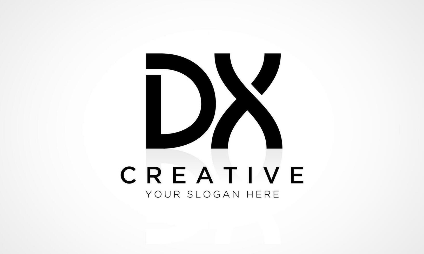 DX Letter Logo Design Vector Template. Alphabet Initial Letter DX Logo Design With Glossy Reflection Business Illustration.