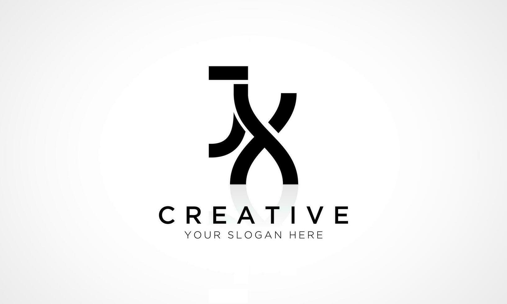 JX Letter Logo Design Vector Template. Alphabet Initial Letter JX Logo Design With Glossy Reflection Business Illustration.