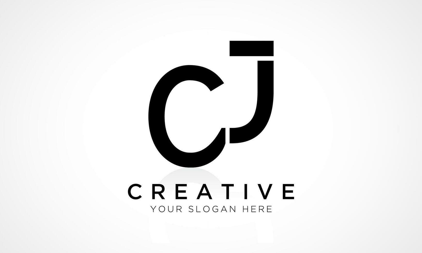 CJ Letter Logo Design Vector Template. Alphabet Initial Letter CJ Logo Design With Glossy Reflection Business Illustration.