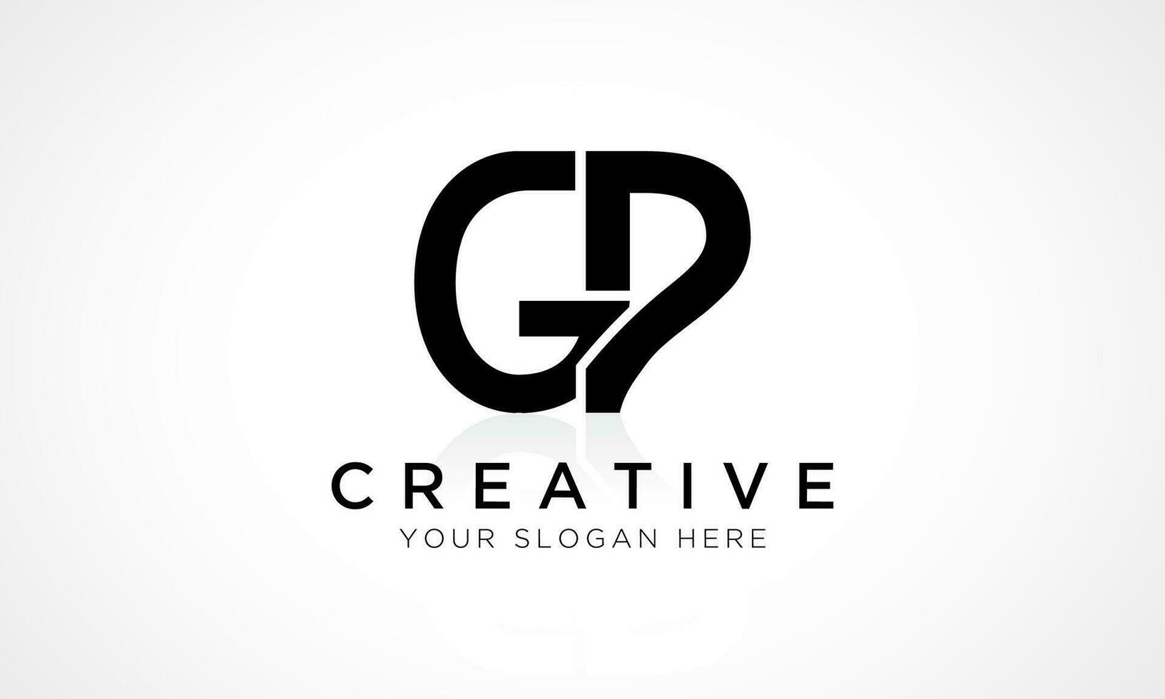 GP Letter Logo Design Vector Template. Alphabet Initial Letter GP Logo Design With Glossy Reflection Business Illustration.