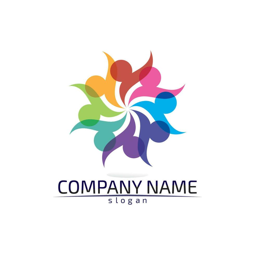Community Care Logo People Icons In Circle Vector Concept Engagement Togetherness