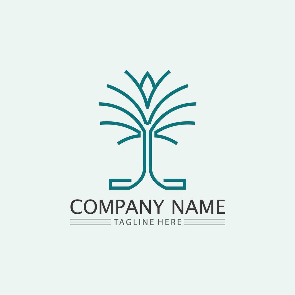 Tree leaf vector and green logo design friendly concept