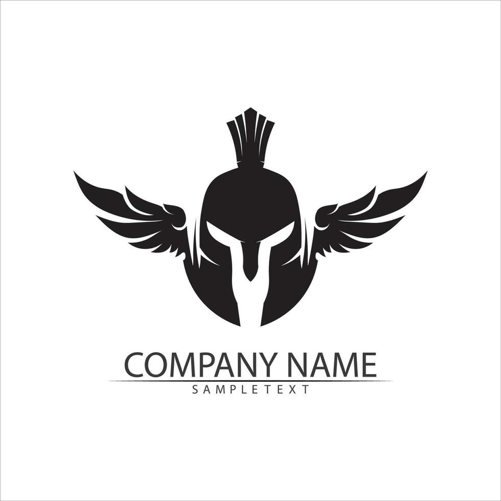 spartan logo and vector design helmet and head