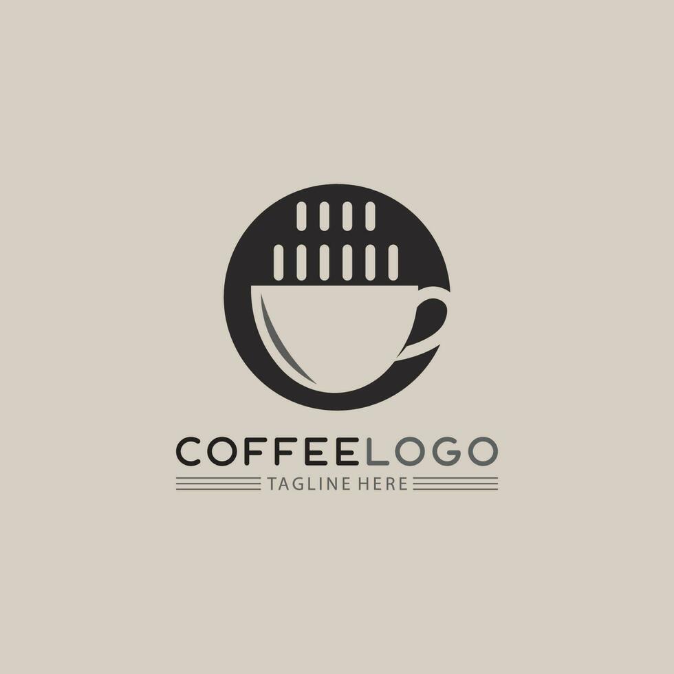 plantilla de logotipo de taza de café vector