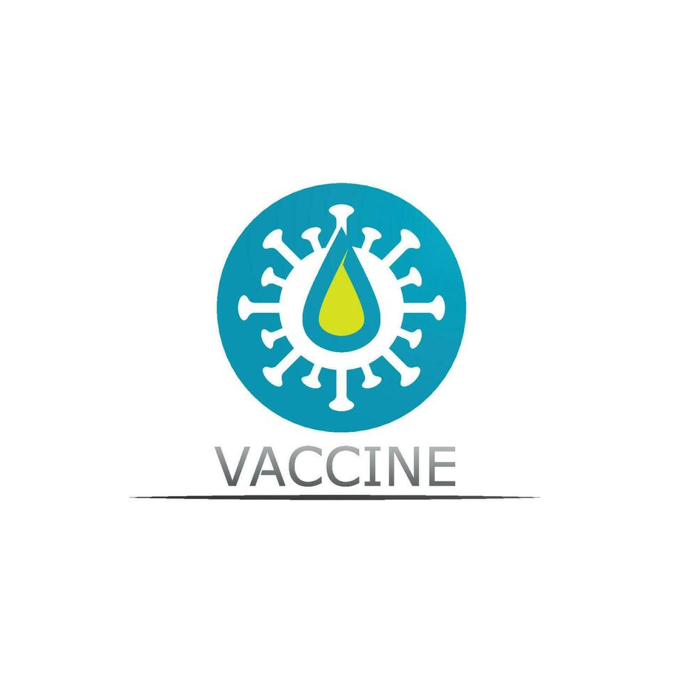 Vaccin logo medical vector antibiotic vaccination virus vaccine, design and illustration for health care