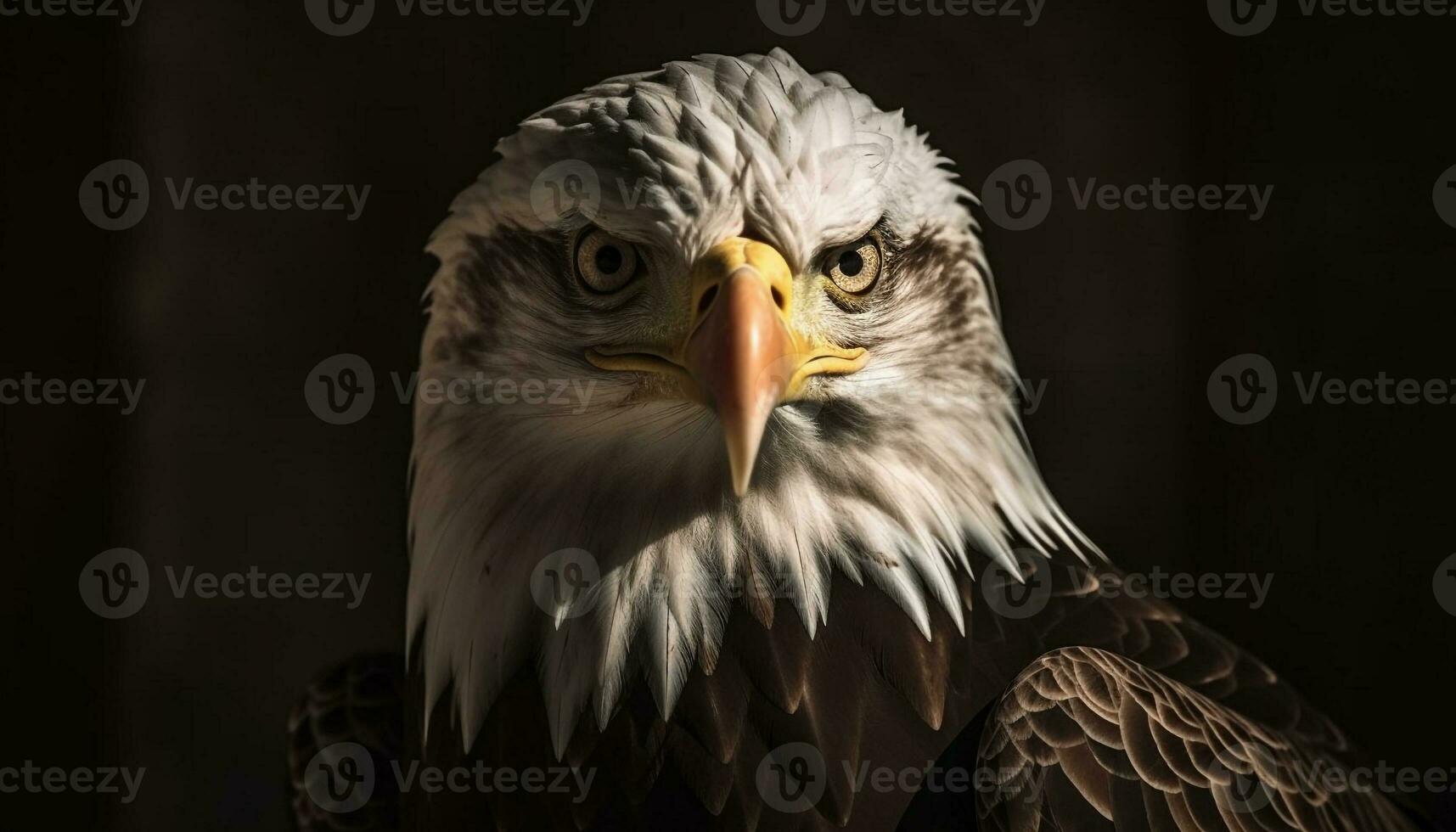 Majestic bird of prey staring with sharp beak generated by AI photo