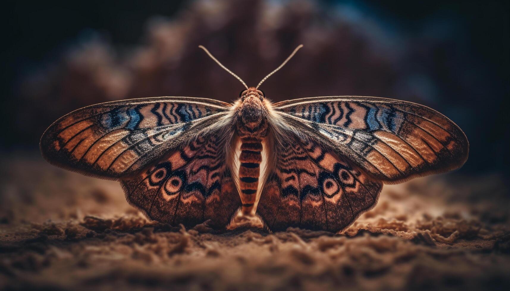 butterfly wing spotted on green plant generated by AI photo