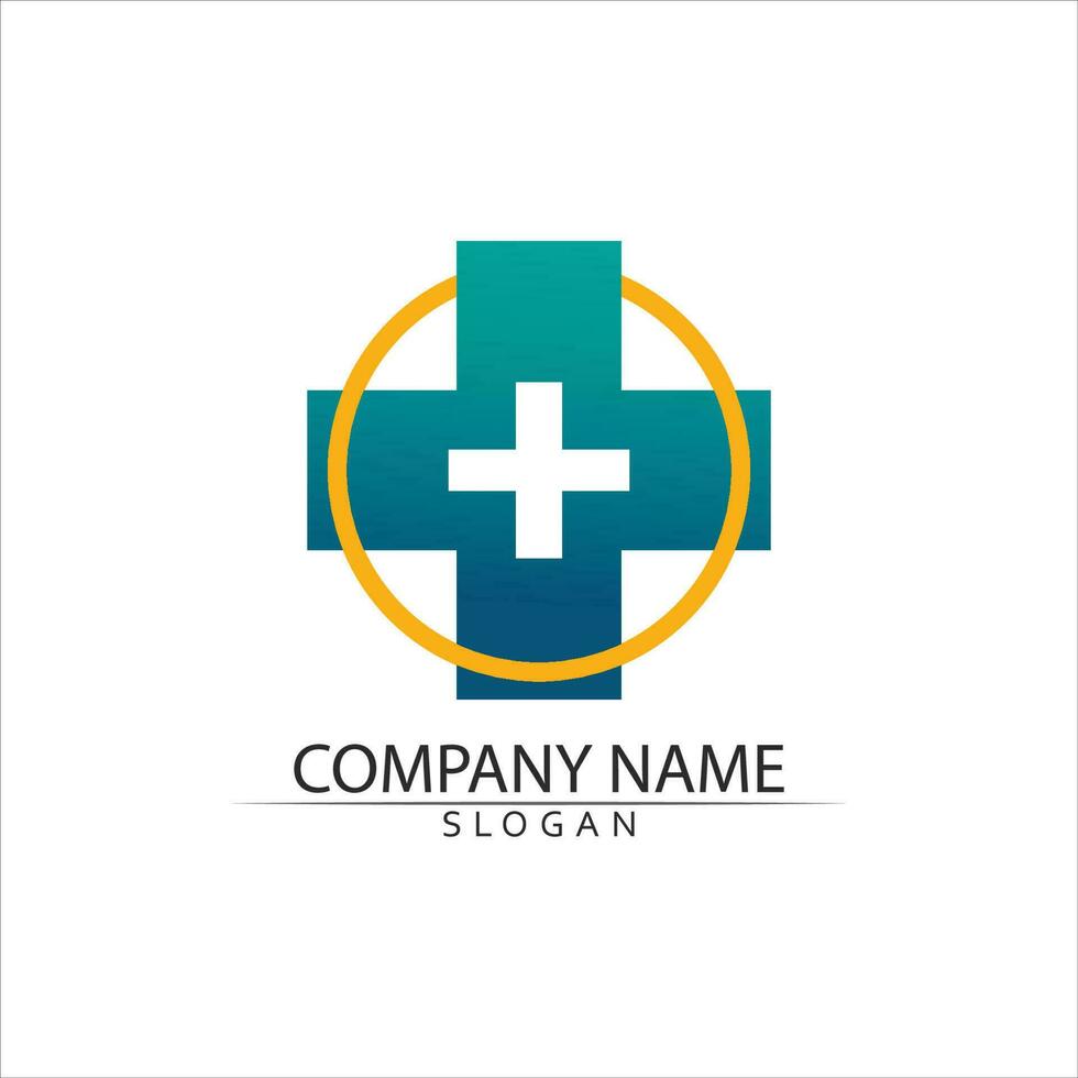 Aplicación de iconos de plantilla de logotipo y símbolos de hospital vector