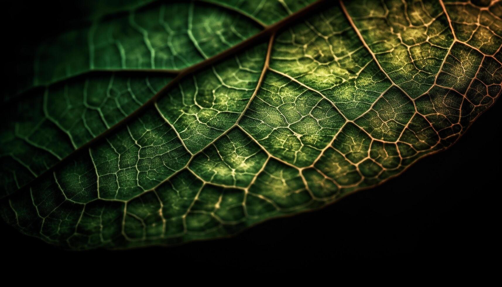 Vibrant leaf vein pattern in macro generated by AI 24711193 Stock Photo