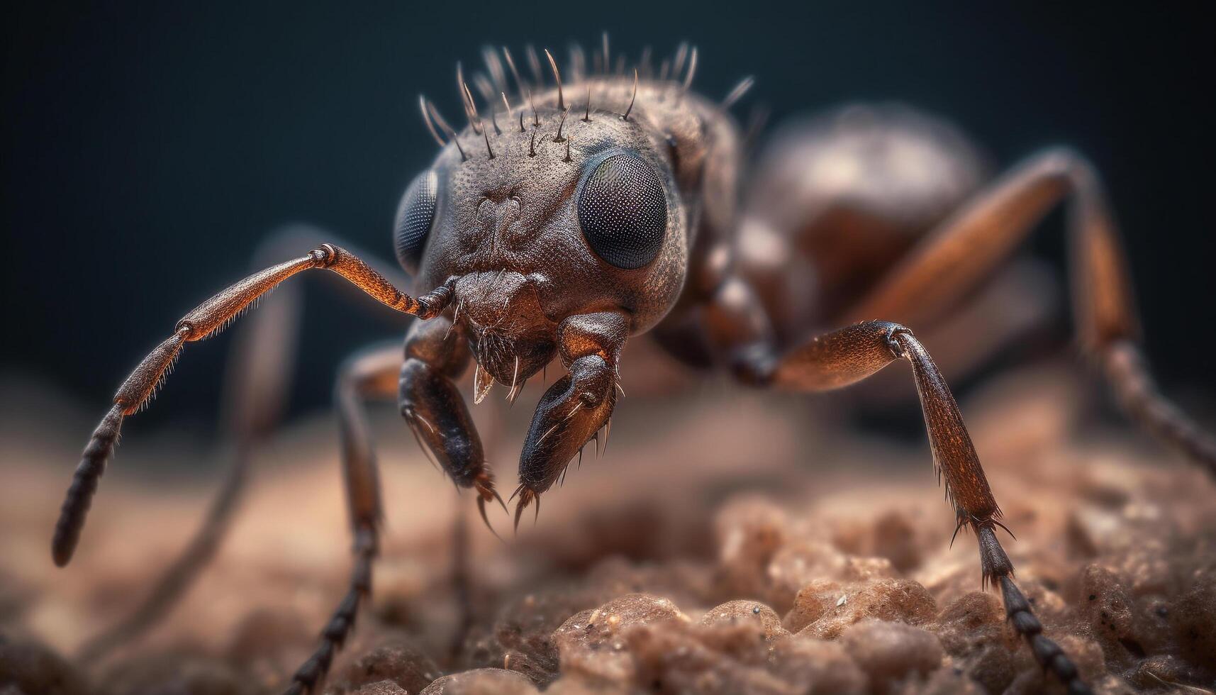 Small housefly hairy leg in extreme generated by AI photo