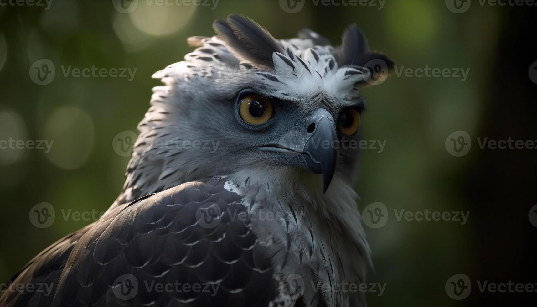 Majestic bird of prey perching on branch generated by AI photo