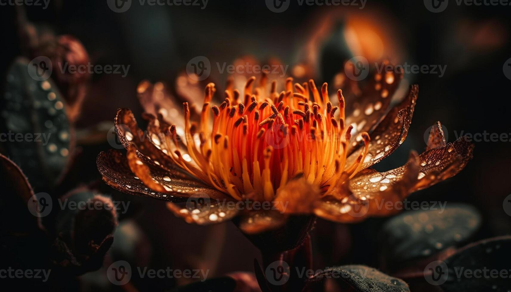 Yellow lotus water lily, beauty in nature generated by AI photo