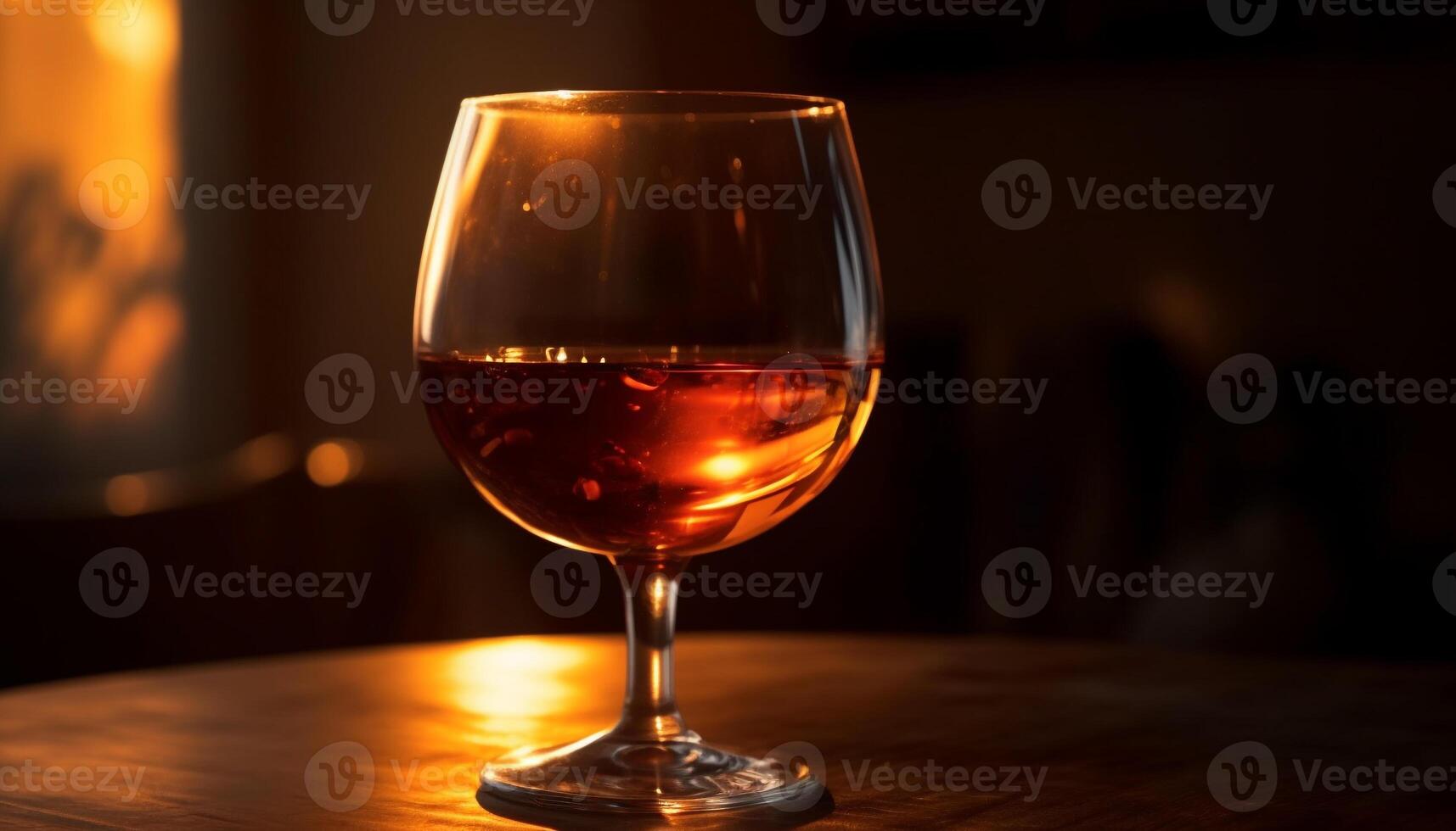 Luxury wine bottle reflects elegance in darkness generated by AI photo