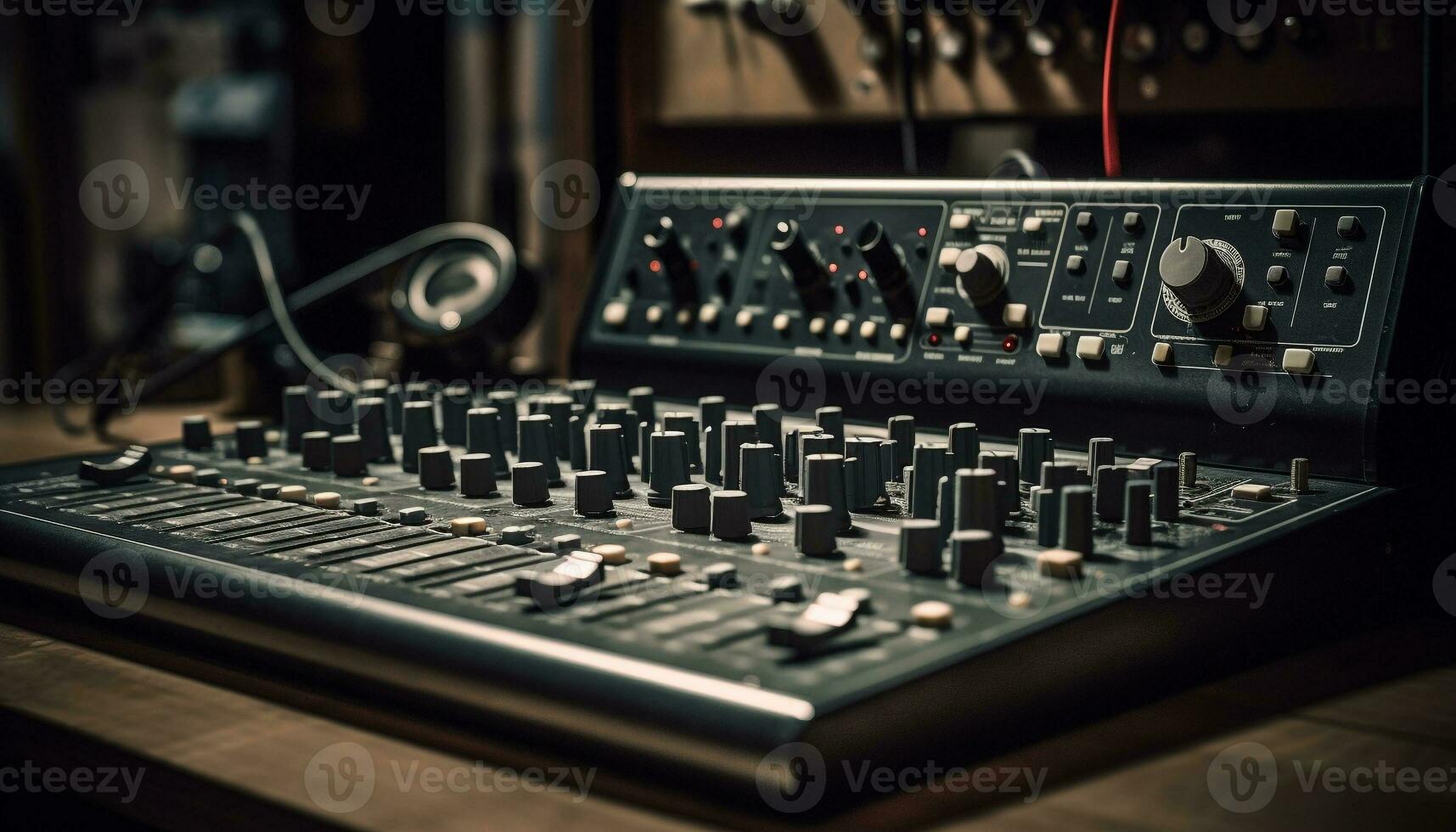 Electric mixer knob slides on sound equipment generated by AI photo