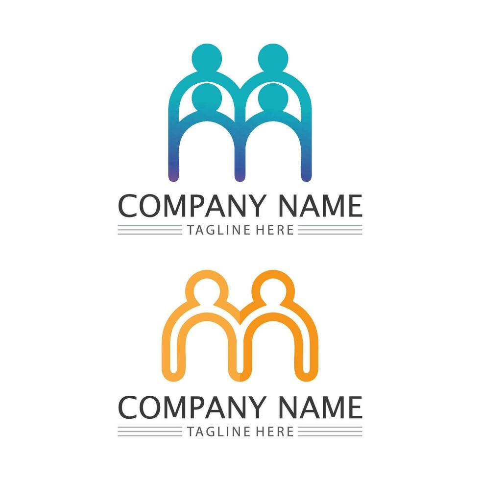 People Icon work group Vector  logo illustration design