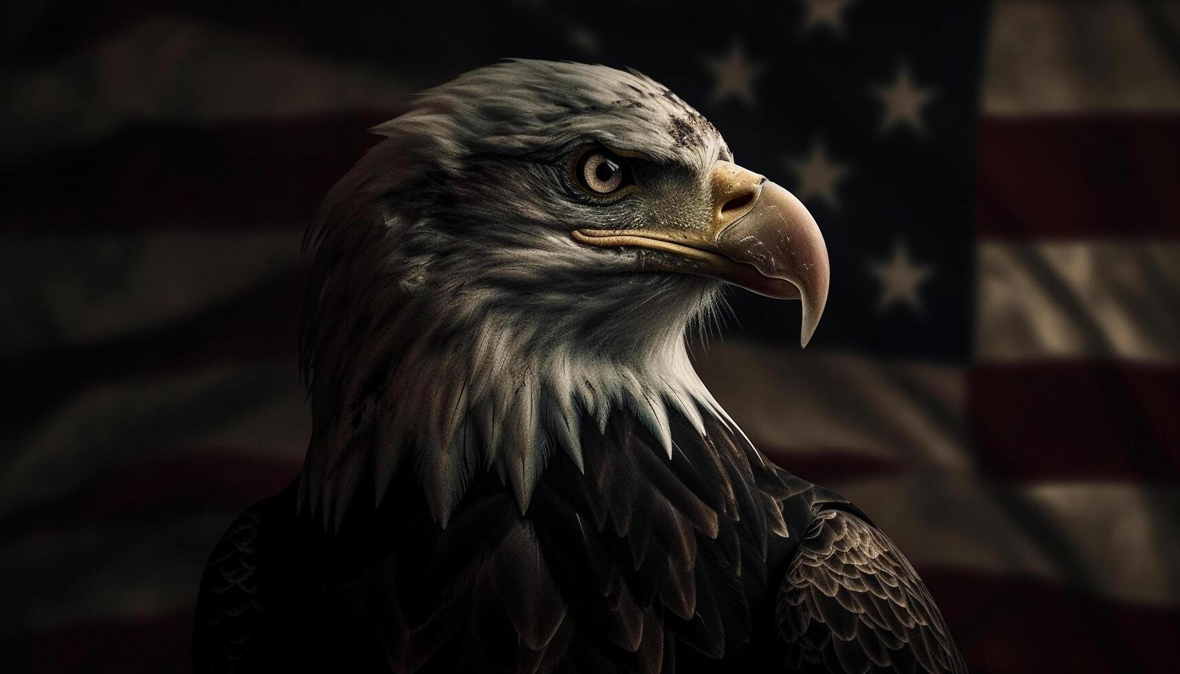 Majestic bird of prey perching on branch generated by AI photo